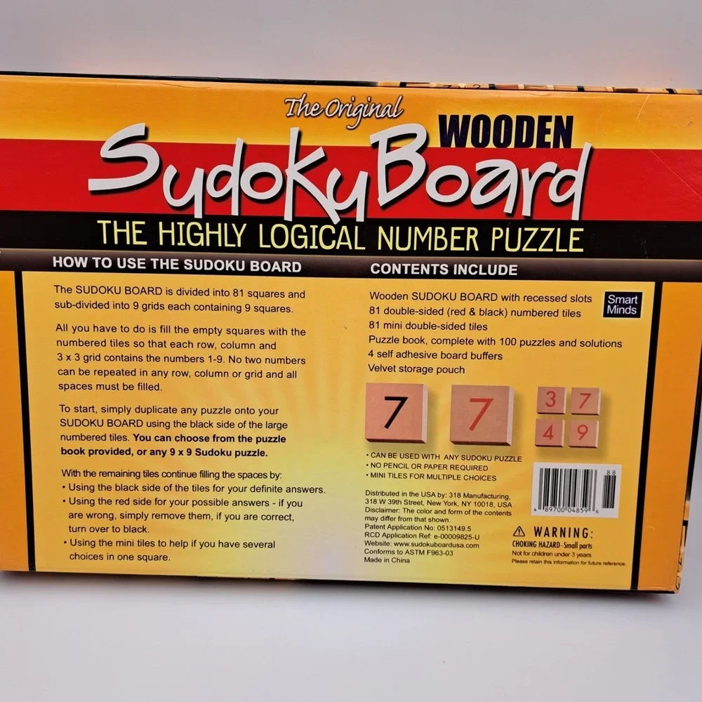 Original Wooden Sudoku Board Game The Highly Logical Number Puzzle Game Complete